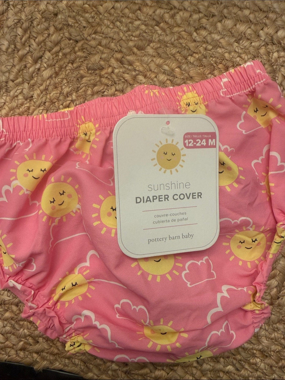 Pottery Barn Baby Pink Sunshine Print Diaper Cover